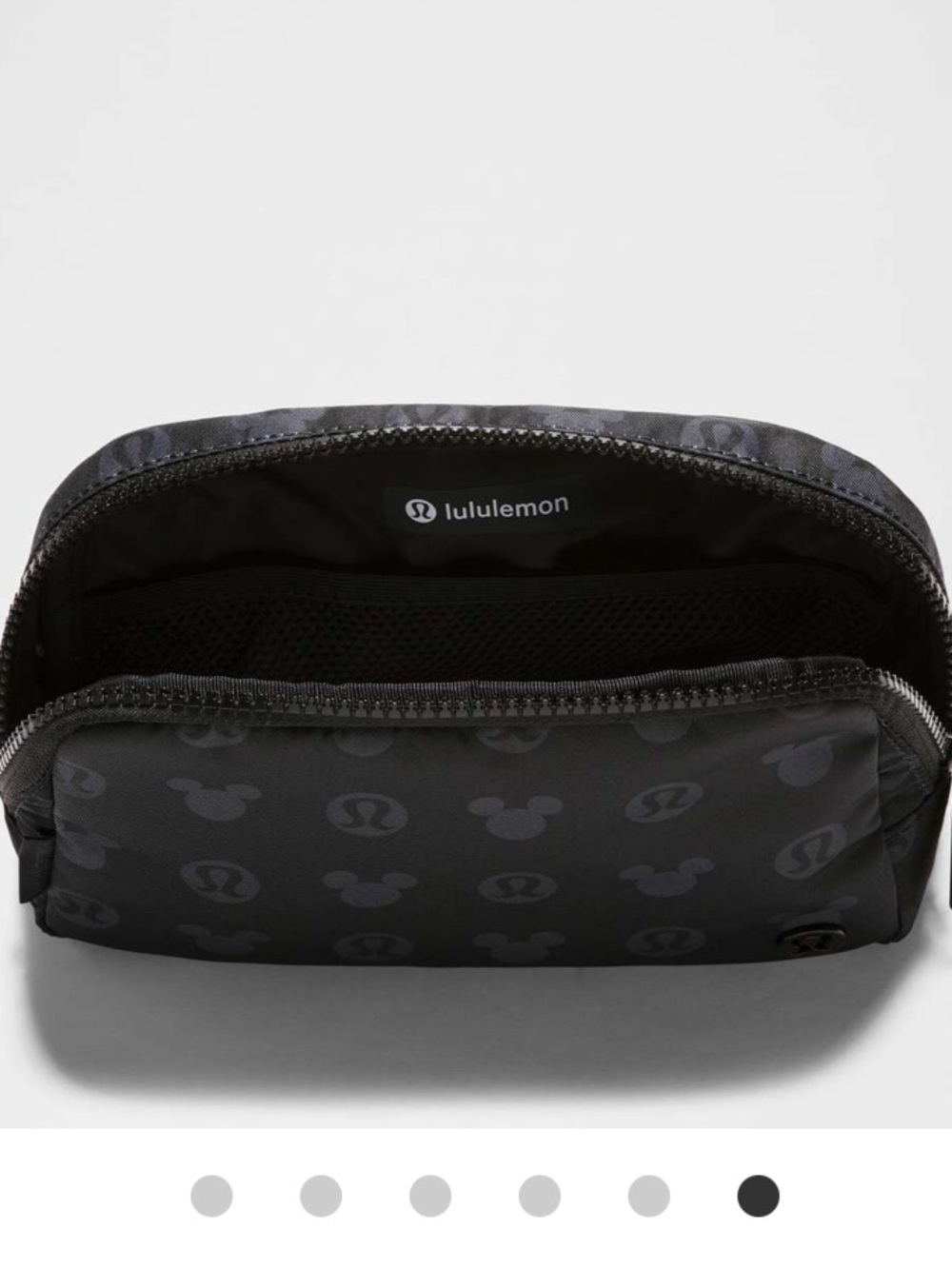 Lululemon Black Disney Mickey Print Tech Pouch crossbody Fanny belt bag nwt - Picture 4 of 6
